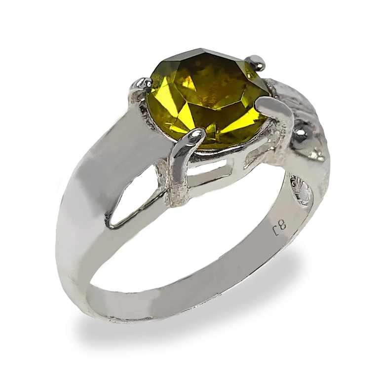 Anillo de plata baño en oro blanco